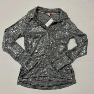Pilcro Gray Sequin Top